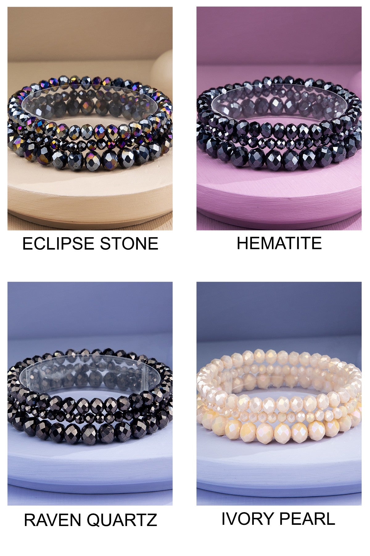 3 Glass Bracelet Stack