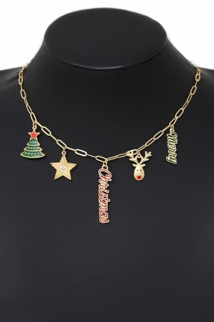 Christmas Multi Charm Short Necklace