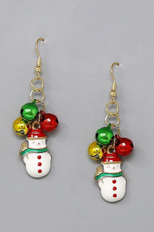 Christmas Snowman Dangle Earrings
