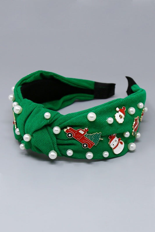 Christmas Theme Red Truck Embellished Headband
