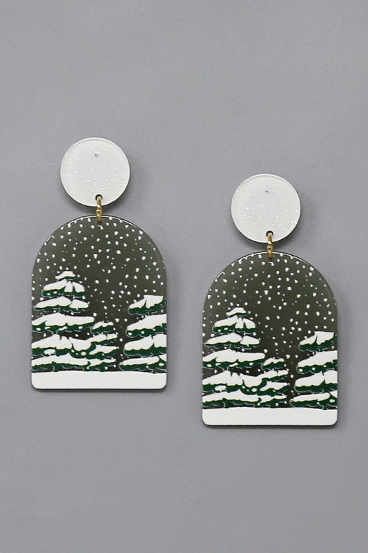 Christmas Tree Acrylic Earrings