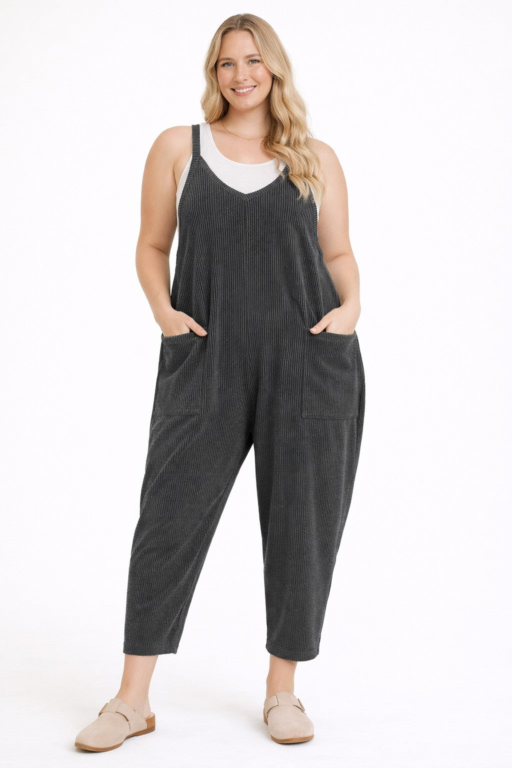 Ribbed Pocket Jumpsuit