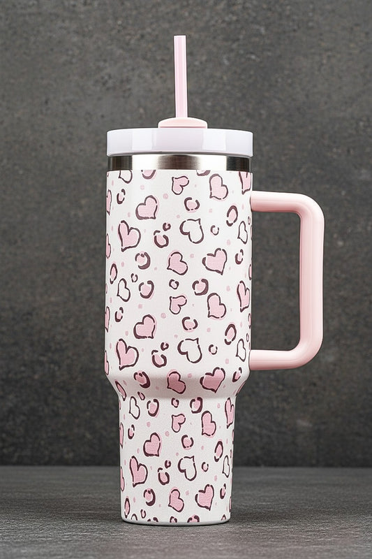 40oz Heart Printed Stainless Steel Tumbler
