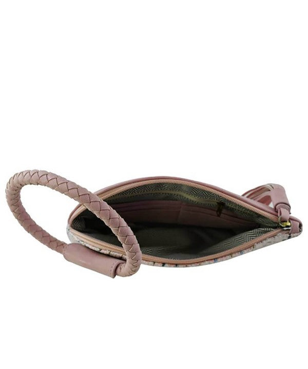 Tweed Cuff Handle Wristlet Clutch