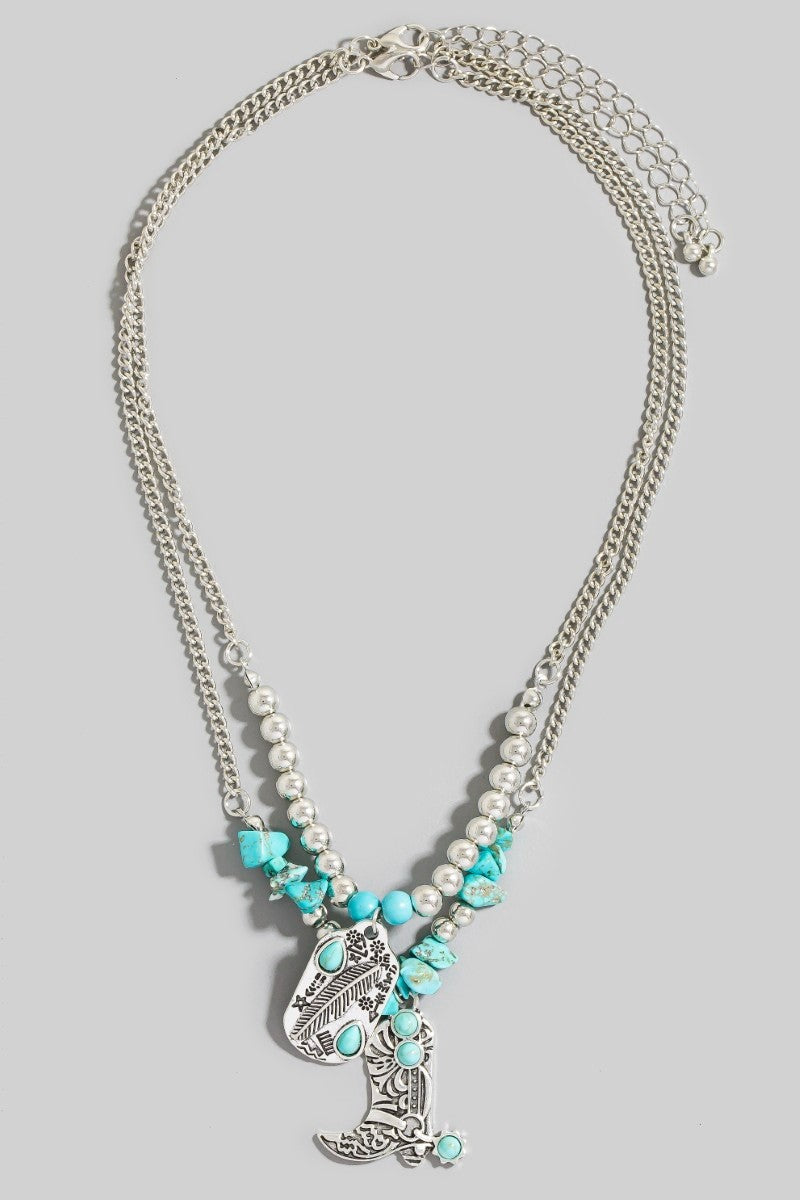 Western Turquoise Charm Necklace