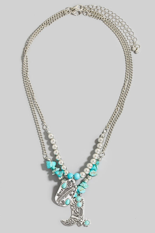Western Turquoise Charm Necklace