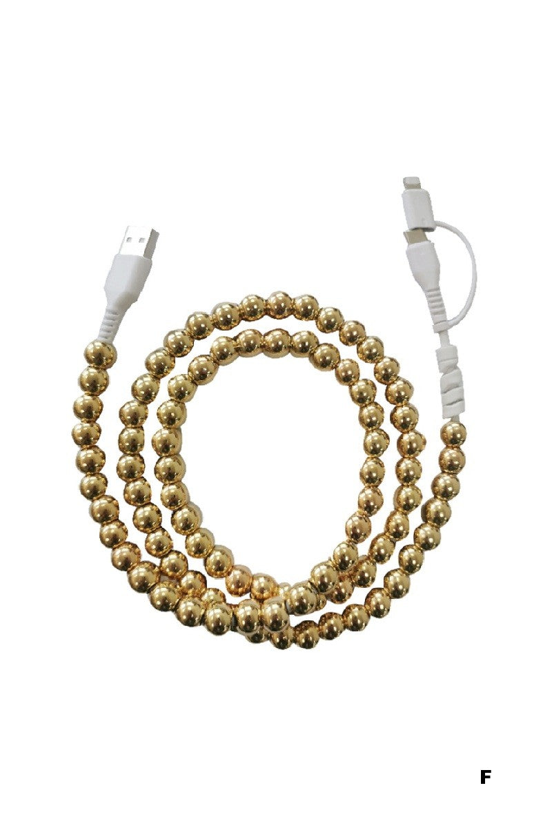 Beaded Dual Usb Fast Charging Cable