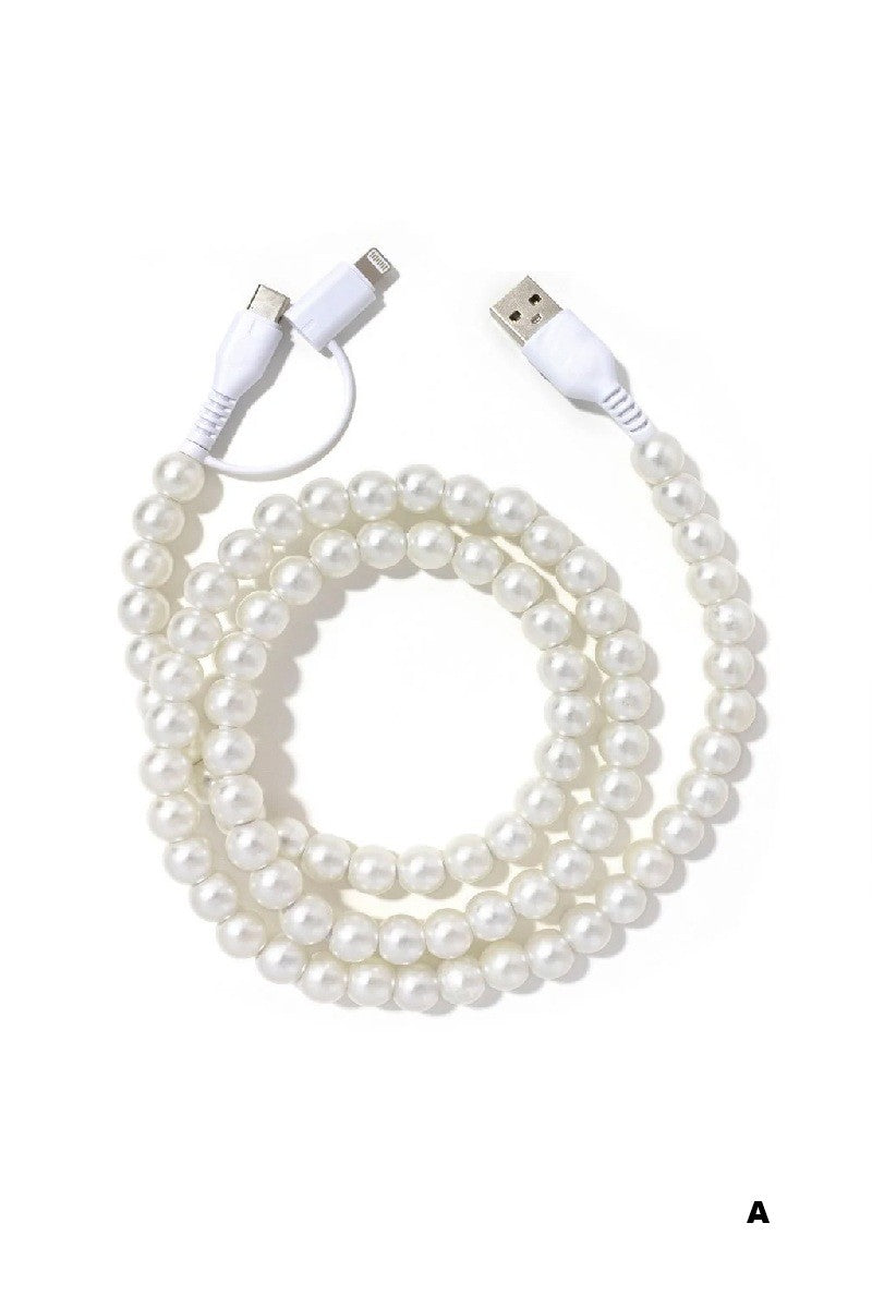 Beaded Dual Usb Fast Charging Cable