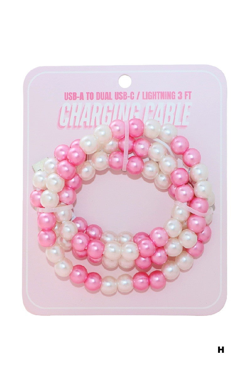 Beaded Dual Usb Fast Charging Cable