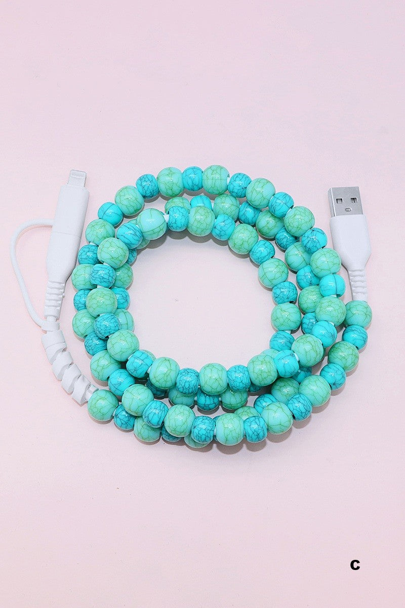 Beaded Dual Usb Fast Charging Cable