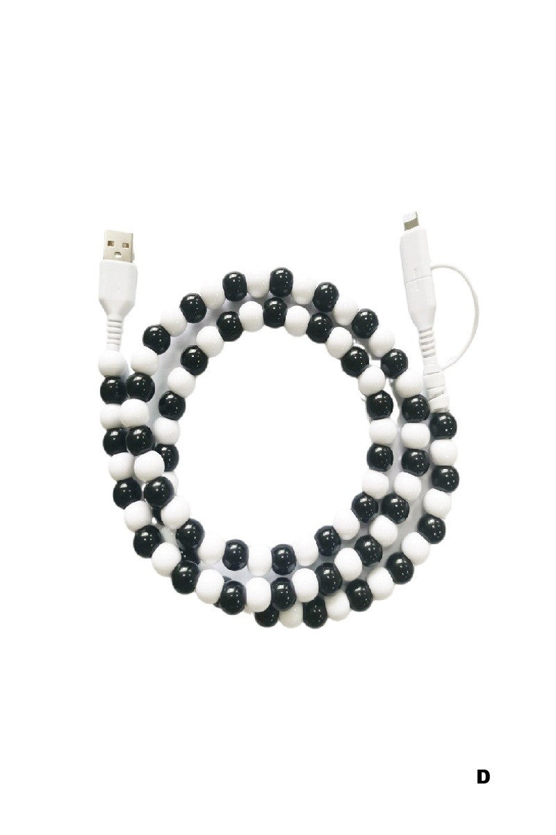 Beaded Dual Usb Fast Charging Cable