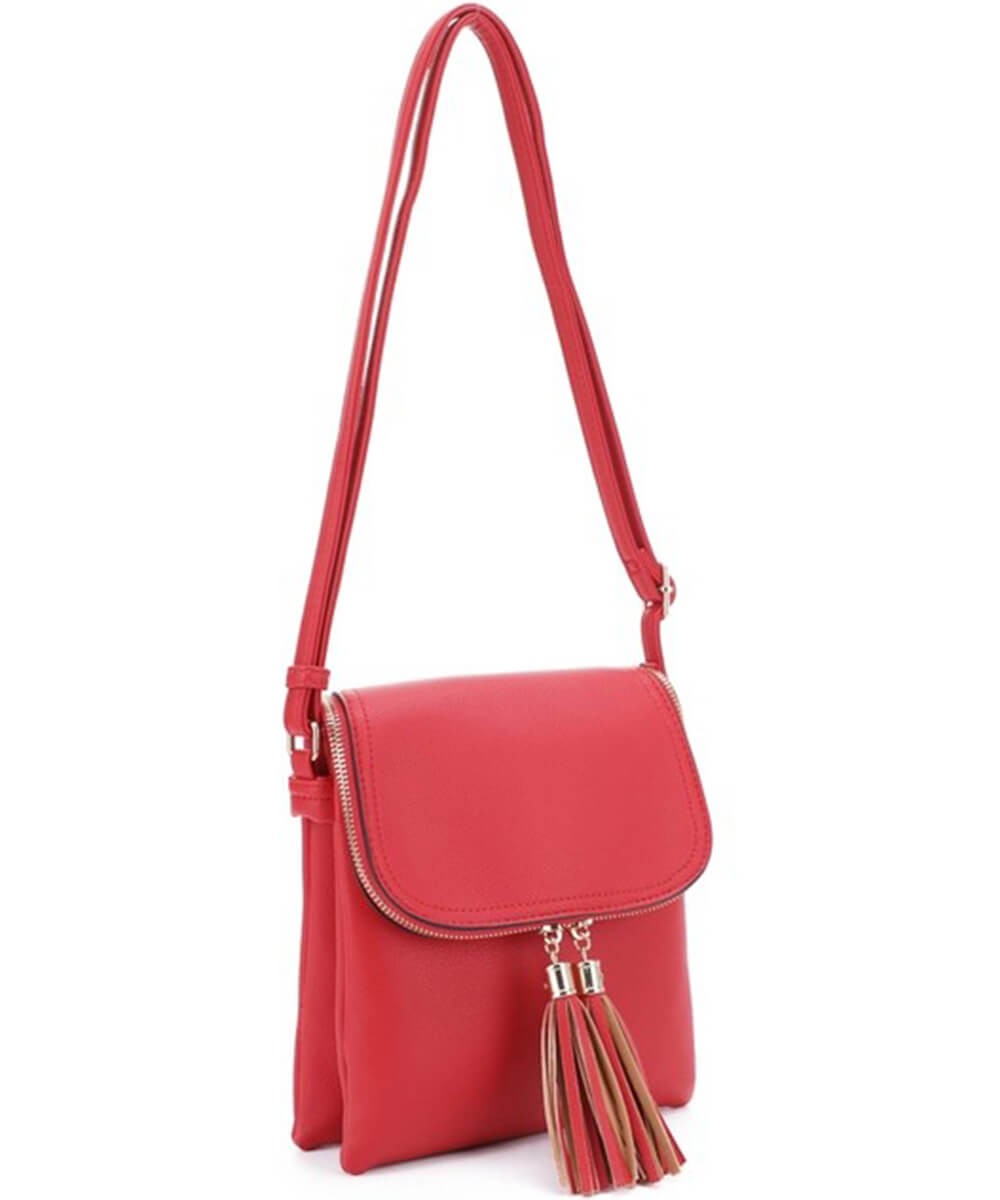 Double Tassel Flap Crossbody