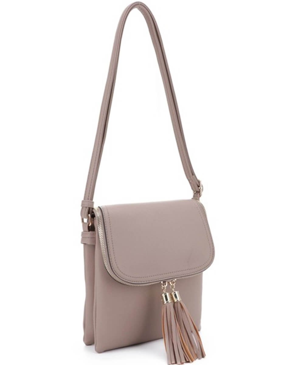 Double Tassel Flap Crossbody
