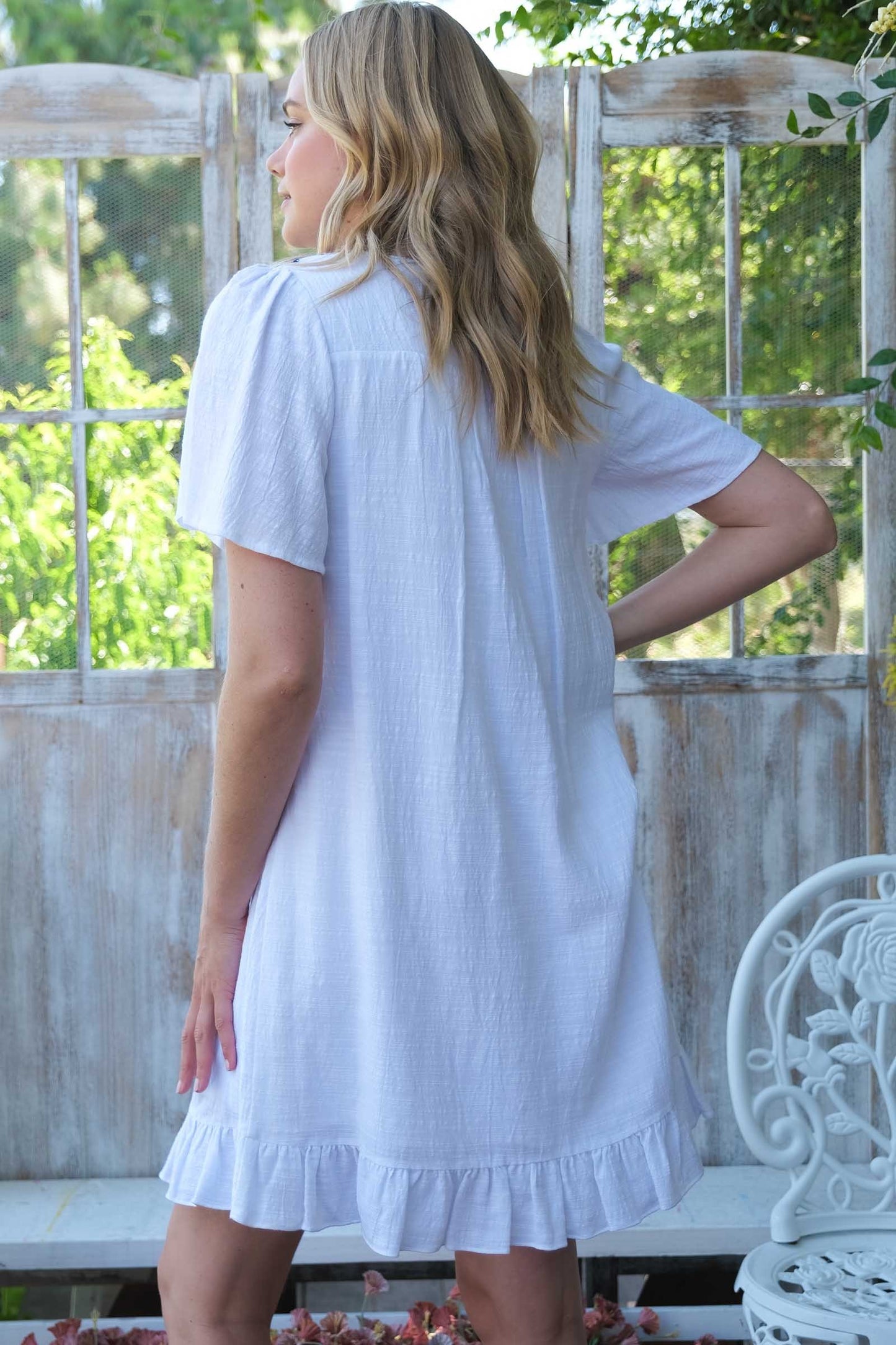 Embroidered Babydoll Dress