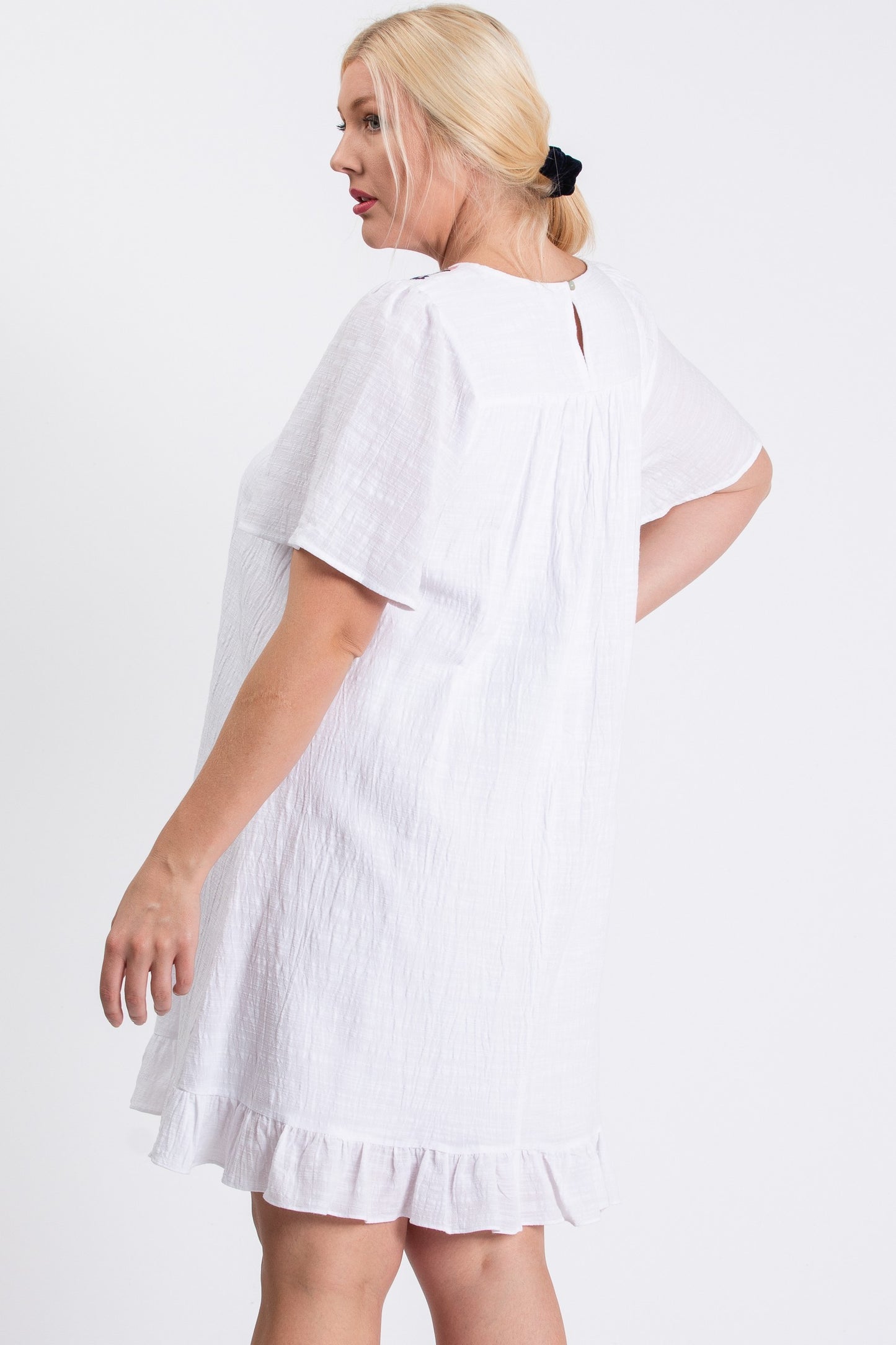 Embroidered Babydoll Dress