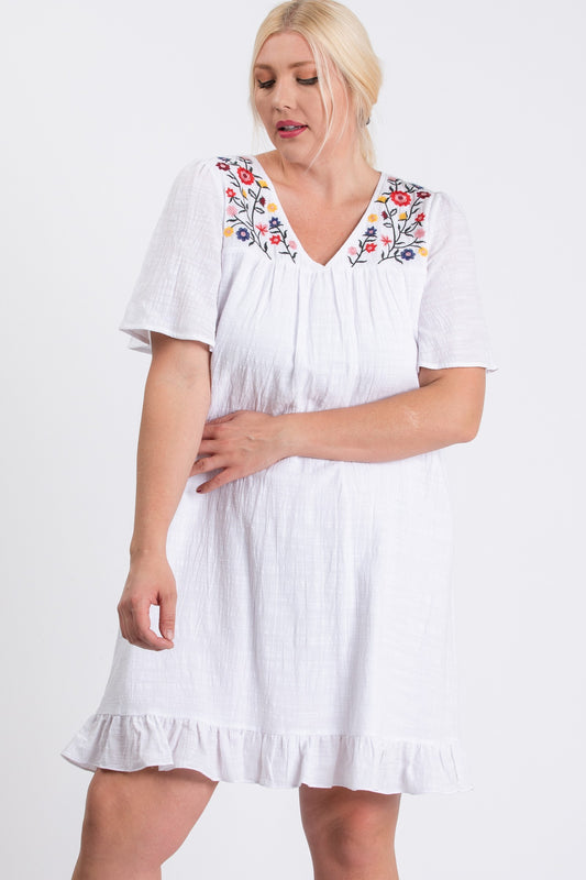Embroidered Babydoll Dress