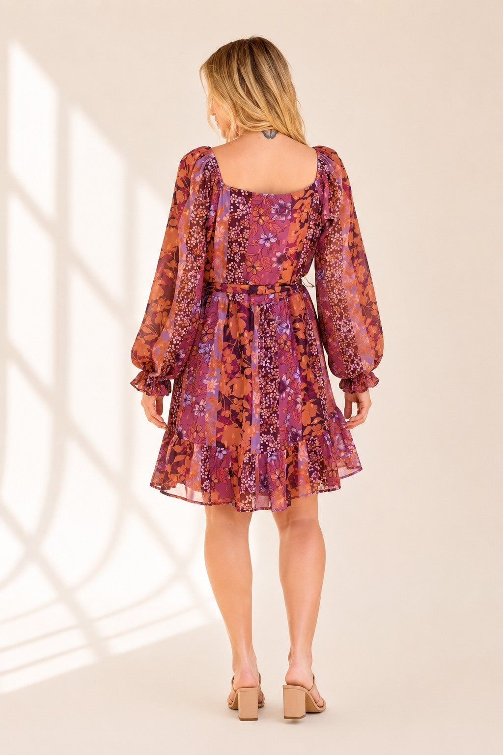 Plus Floral Mixed Printed Woven Dress