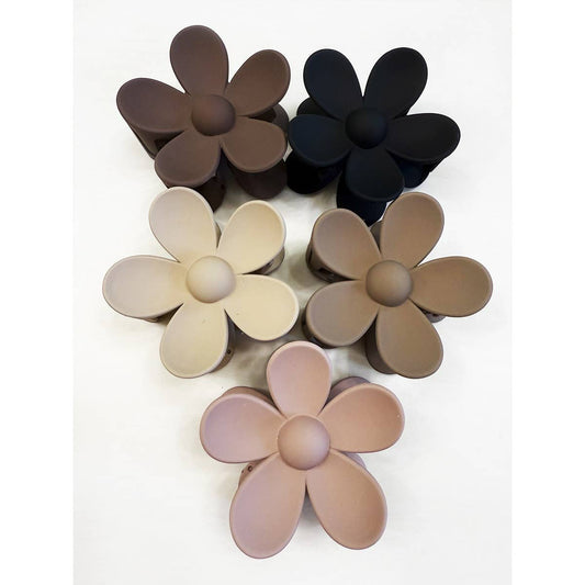 Matte Neutral Color Daisy Hair Clips