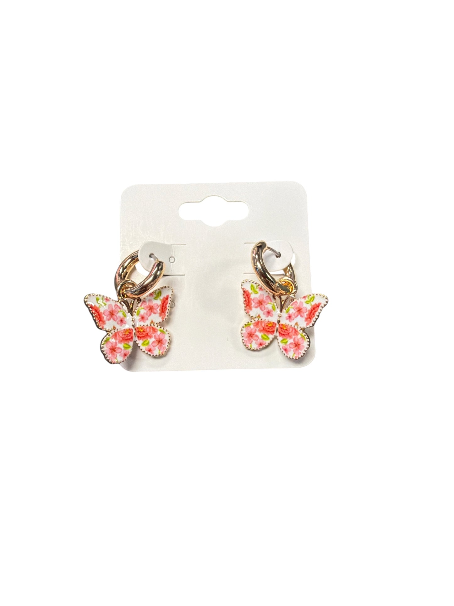 Pink and Orange Butterfly Earring