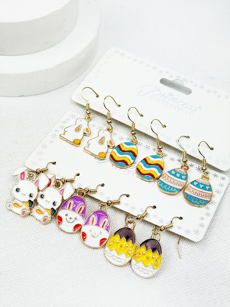 Easter Egg Dangle Earrings Set