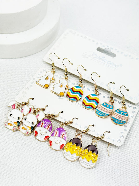 Easter Egg Dangle Earrings Set