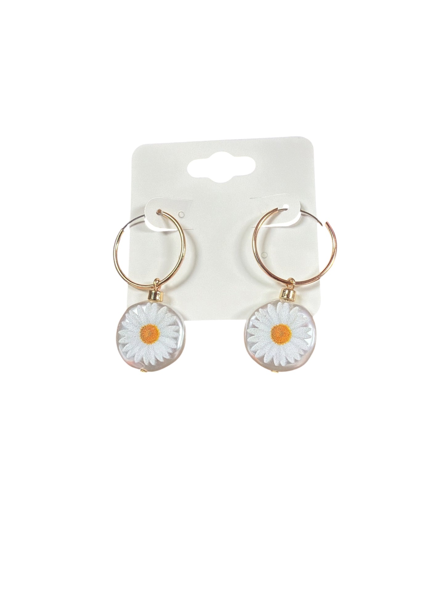 Gold Circle Daisy Earring