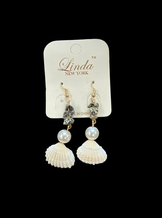White Sea Shell Earring