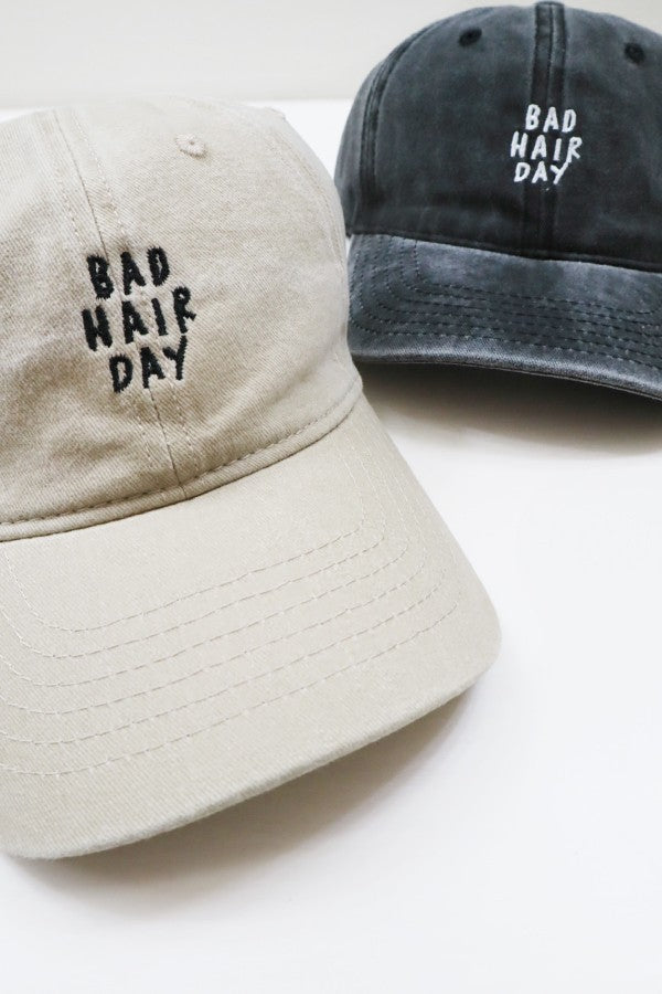Bad Hair Day Embroidered Washed Hat