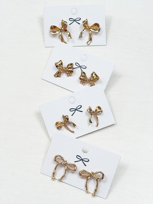 Gold Bow Earrings