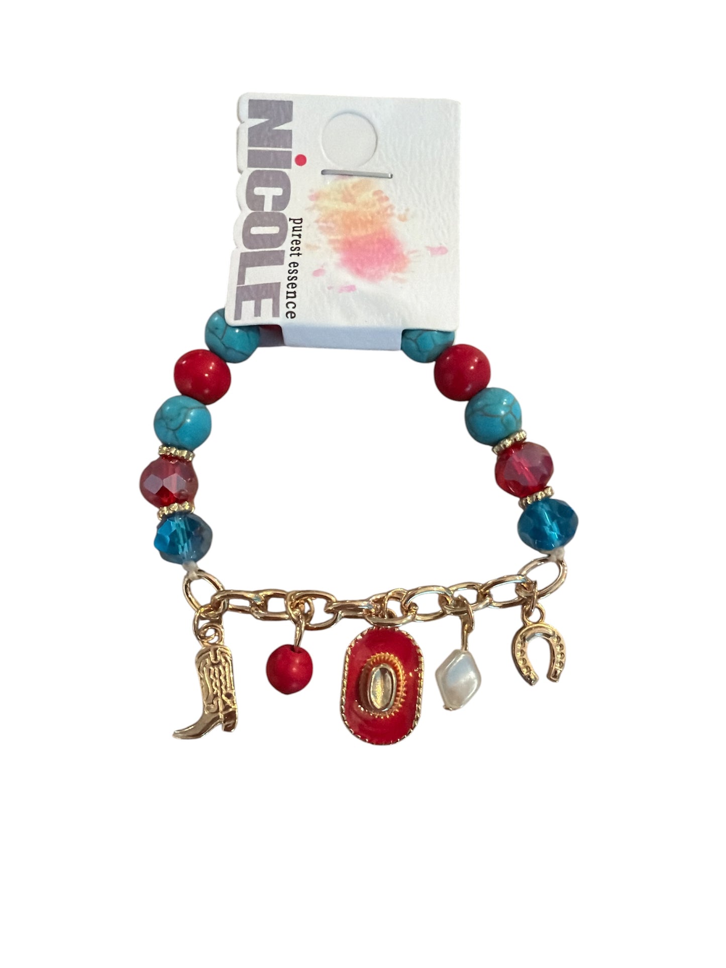 Western Stretchy Charm Bracelet Gold