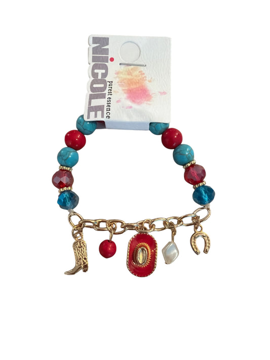 Western Stretchy Charm Bracelet Gold