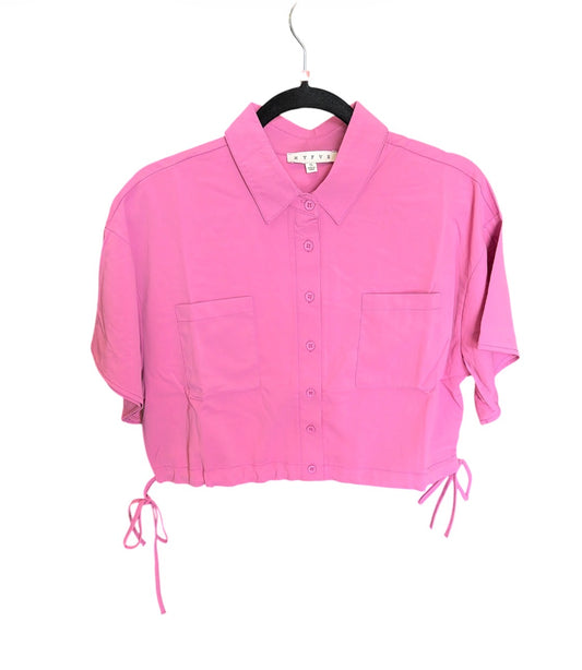 HYFVE Mauve Button Drawstring Top