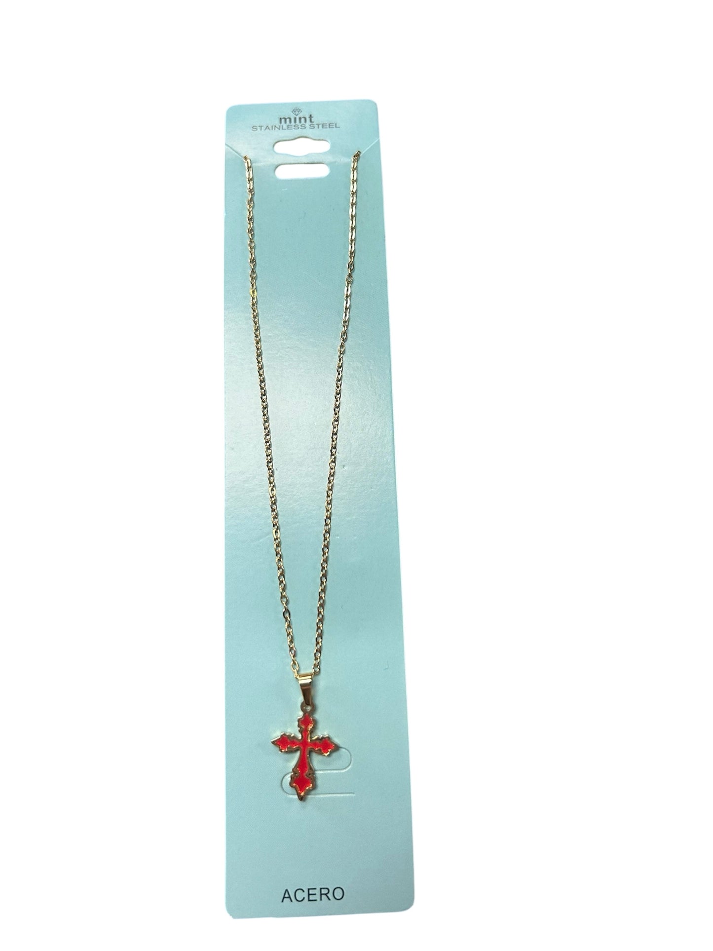 Stainless Steal Gold Cross Necklace