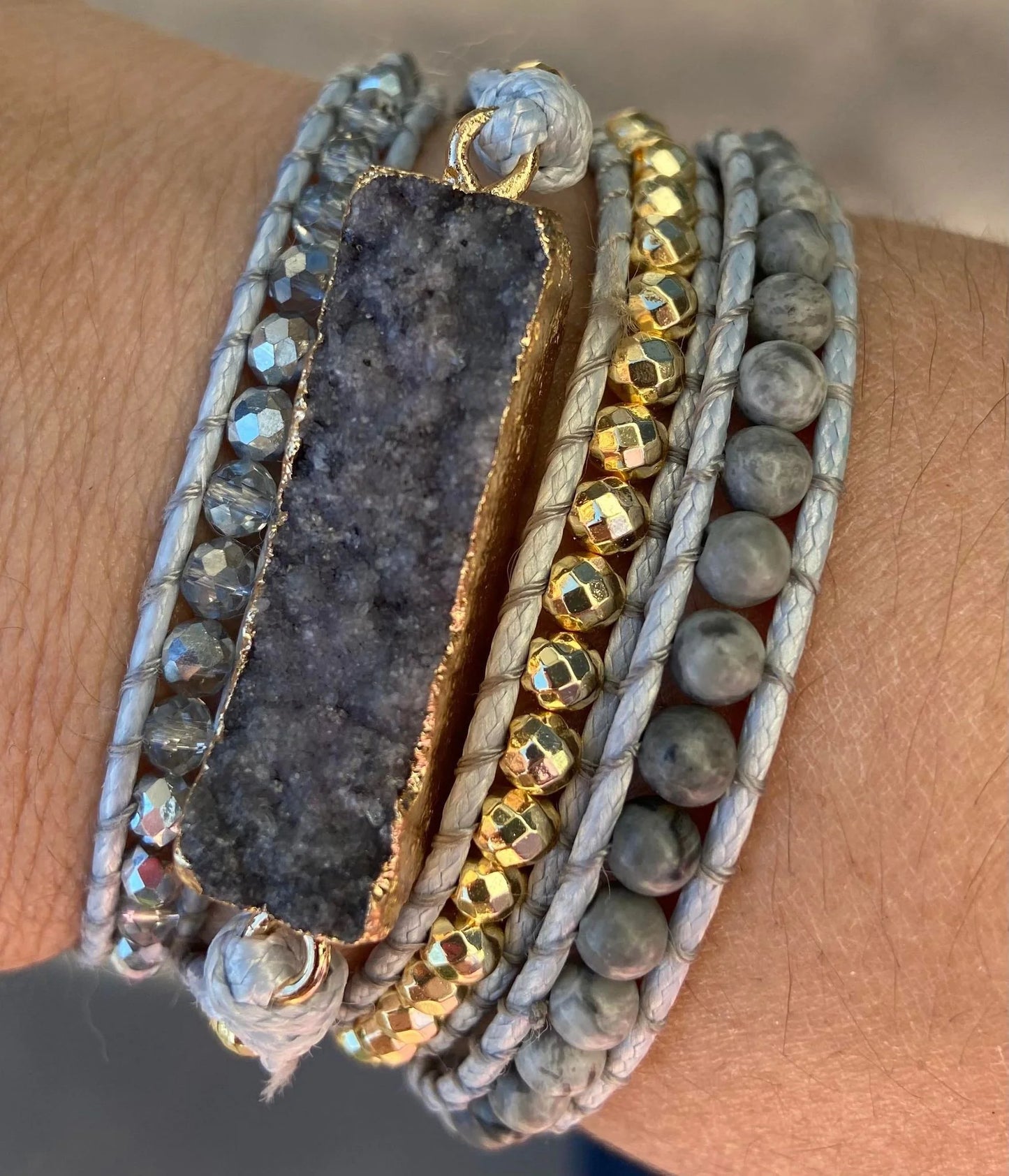 Southern Seoul  Stone and Bead Urban Bracelet