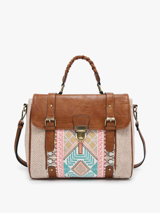 Aztec Embroidered Satchel