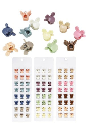 Mini Glossy Pastel Hair Claw - 24pc