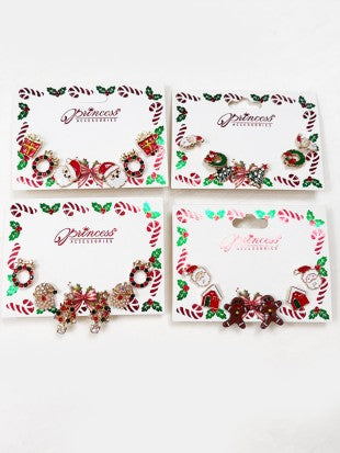 Cute Christmas Theme Sparkly Earrings