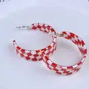 Checker Hoop Earrings
