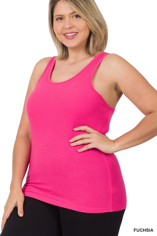 Plus Ribbed Racerback Tank Top