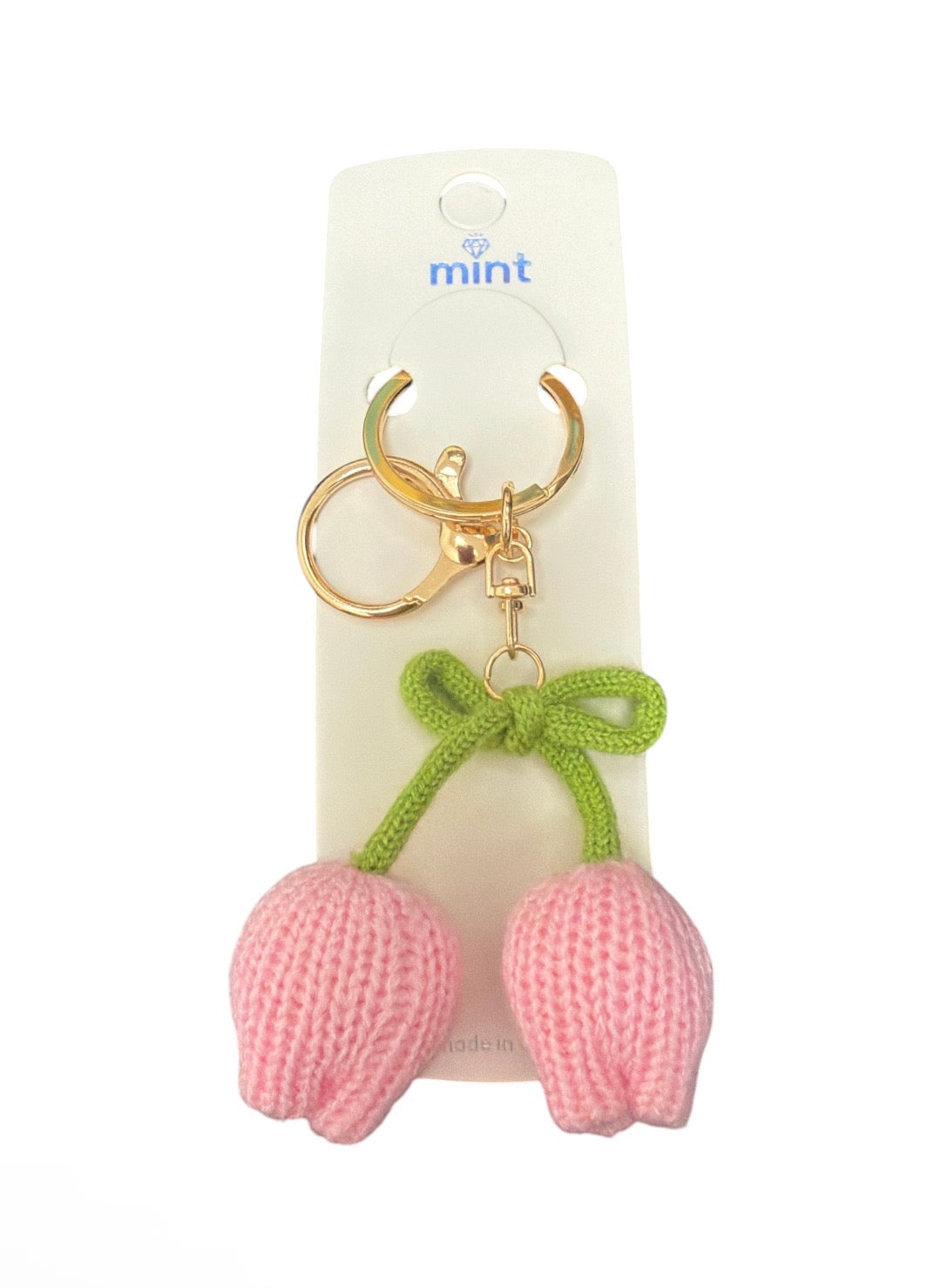 Tulip Flower Crochet Keychain