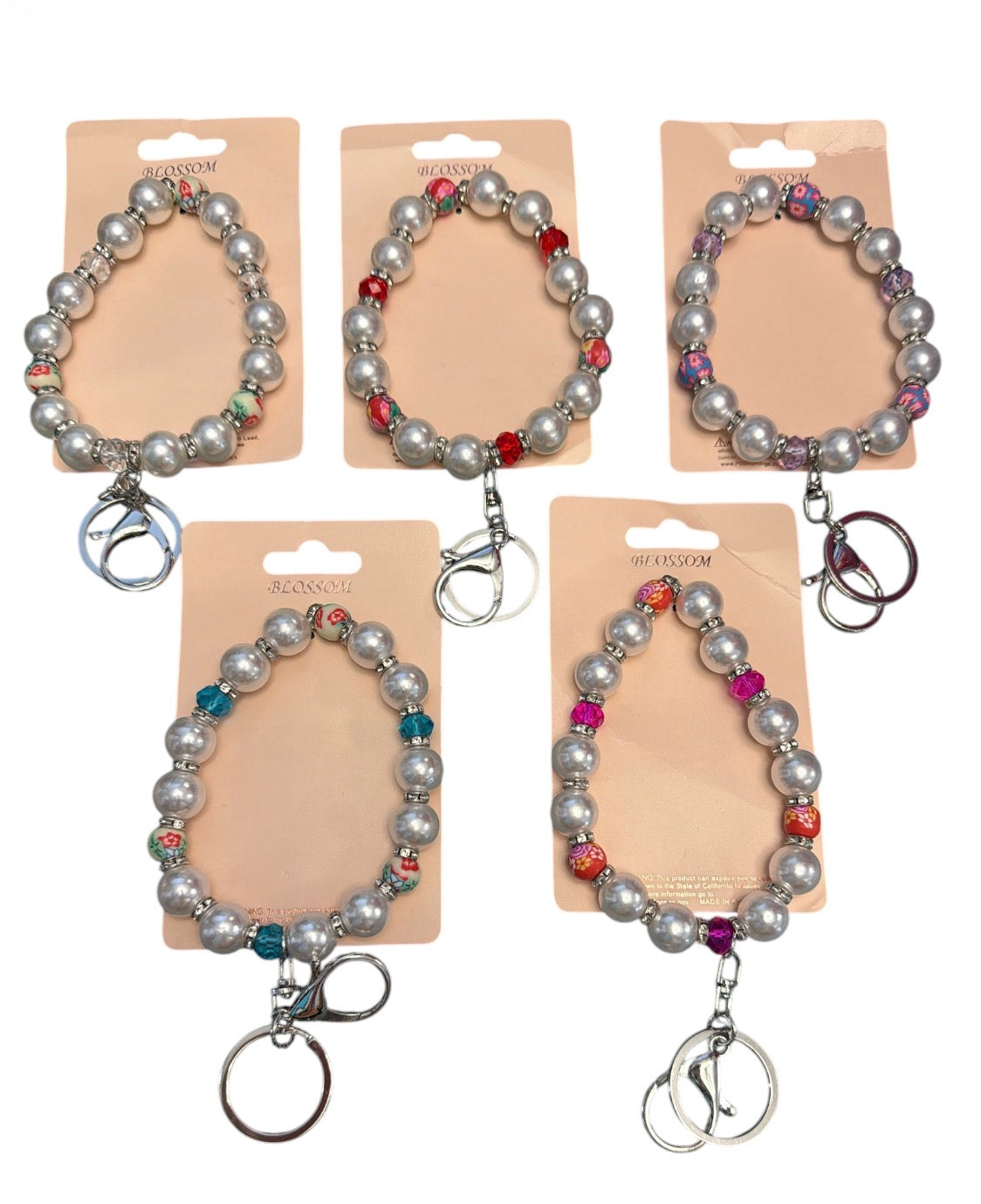 Flower and Pearl Keychain