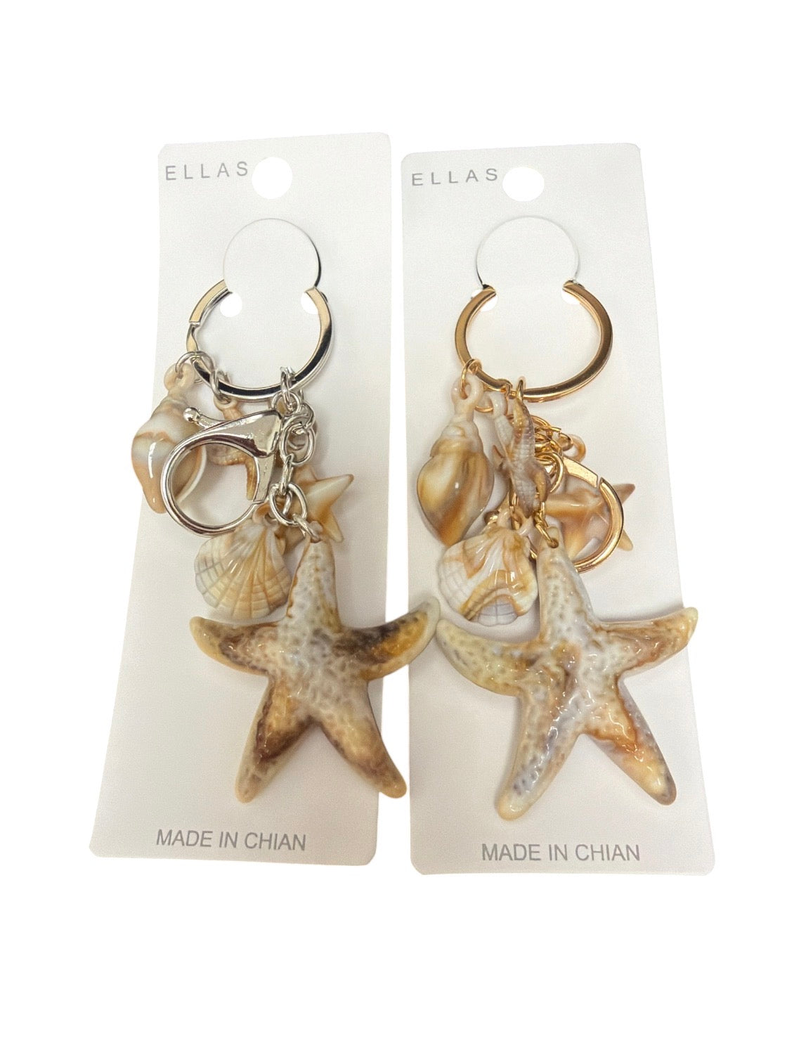 Starfish Sea Shell Keychain