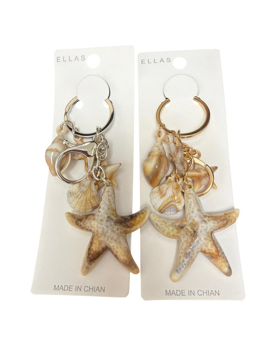 Starfish Sea Shell Keychain