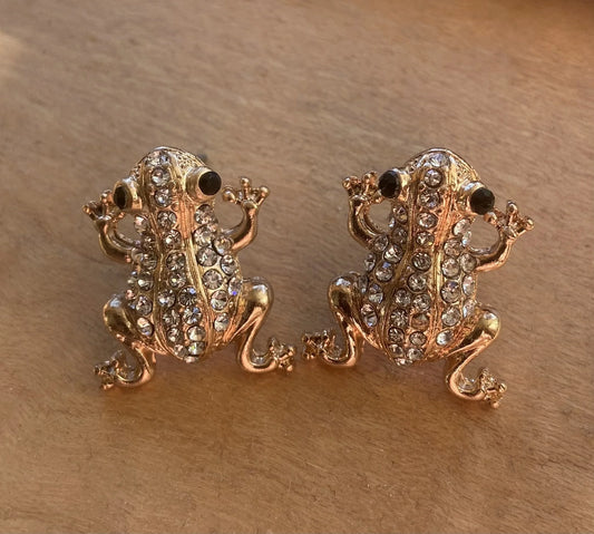 Gold Frog Earrings