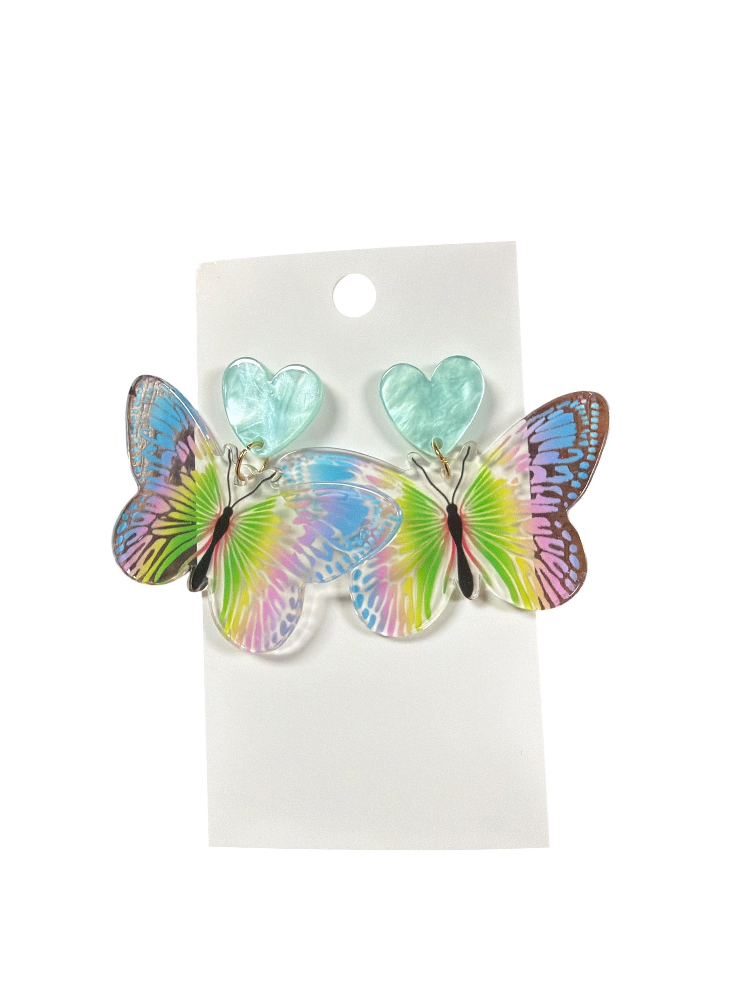 Multi Color Acrylic Butterfly Earring