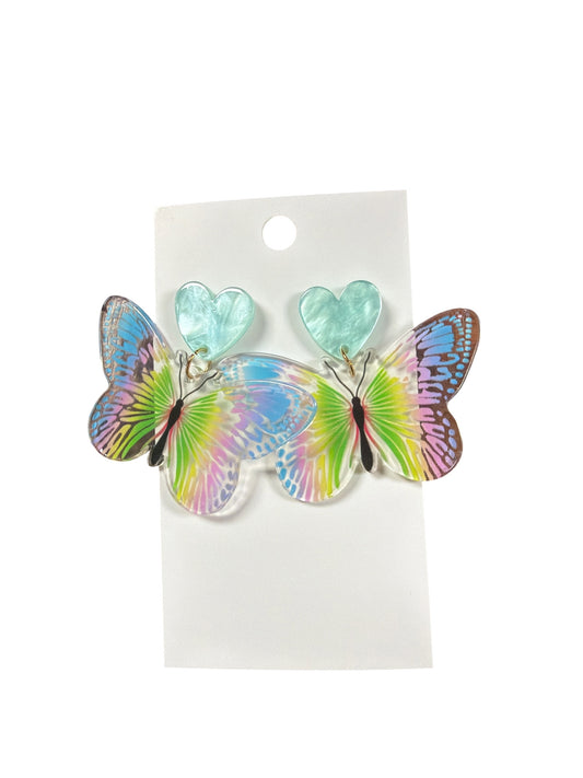 Multi Color Acrylic Butterfly Earring