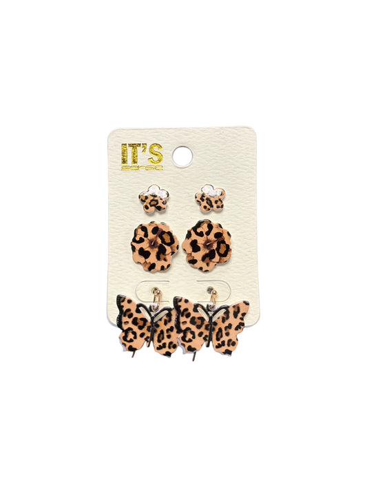 3 Pack Cheetah Earring