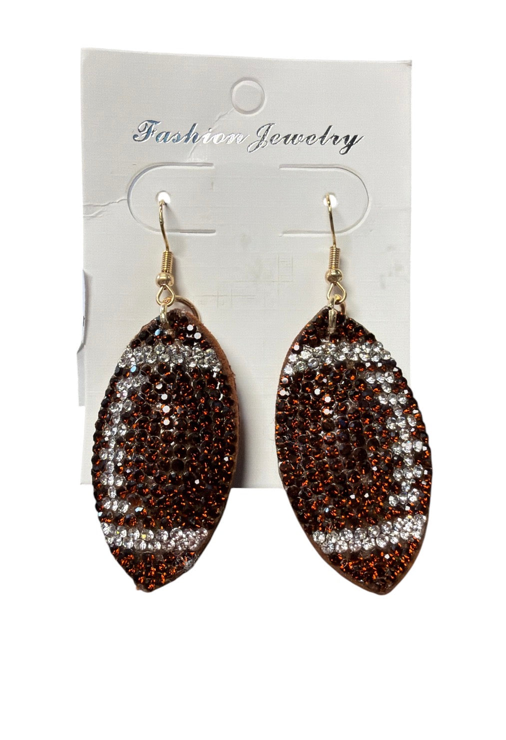 Puffy Glitter Football Earrings