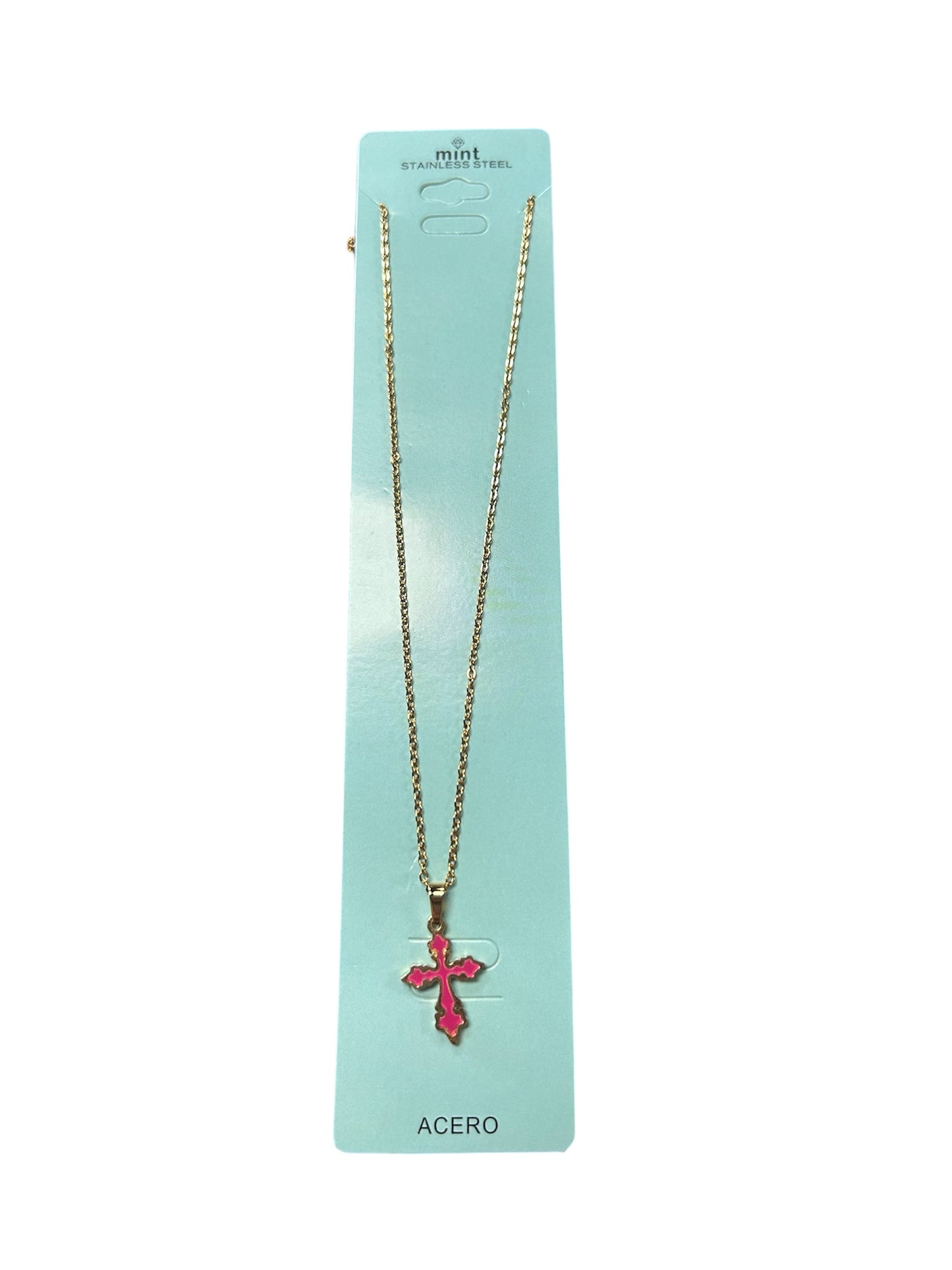 Stainless Steal Gold Cross Necklace