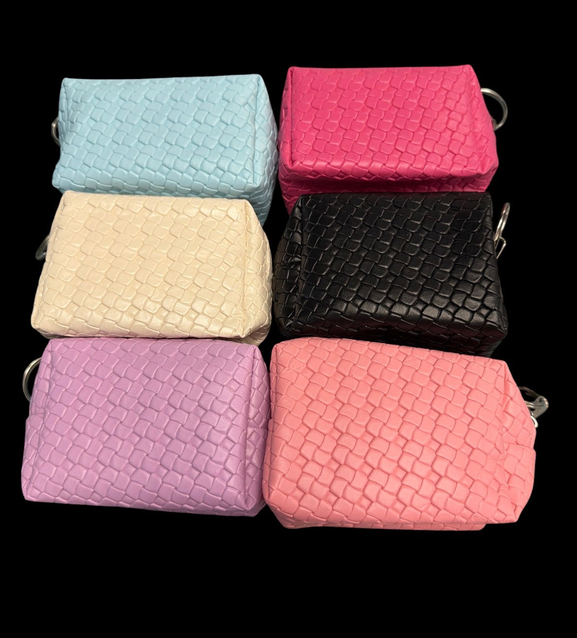 Vegan Leather Weave Coin Purse